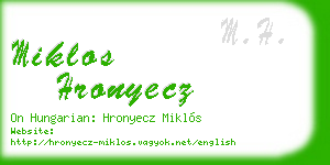 miklos hronyecz business card