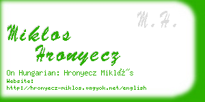 miklos hronyecz business card